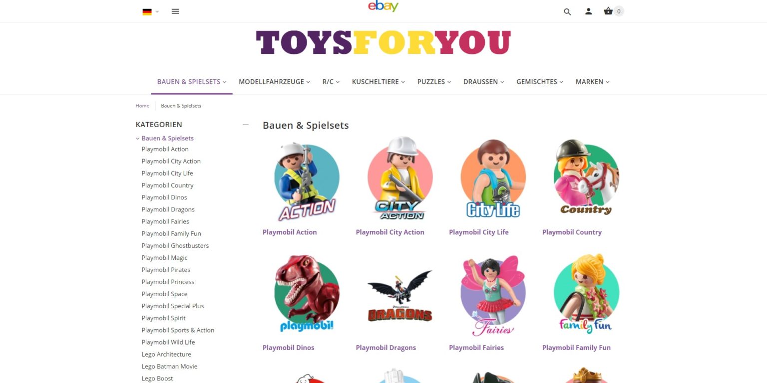 ToysForYou - Kategorie