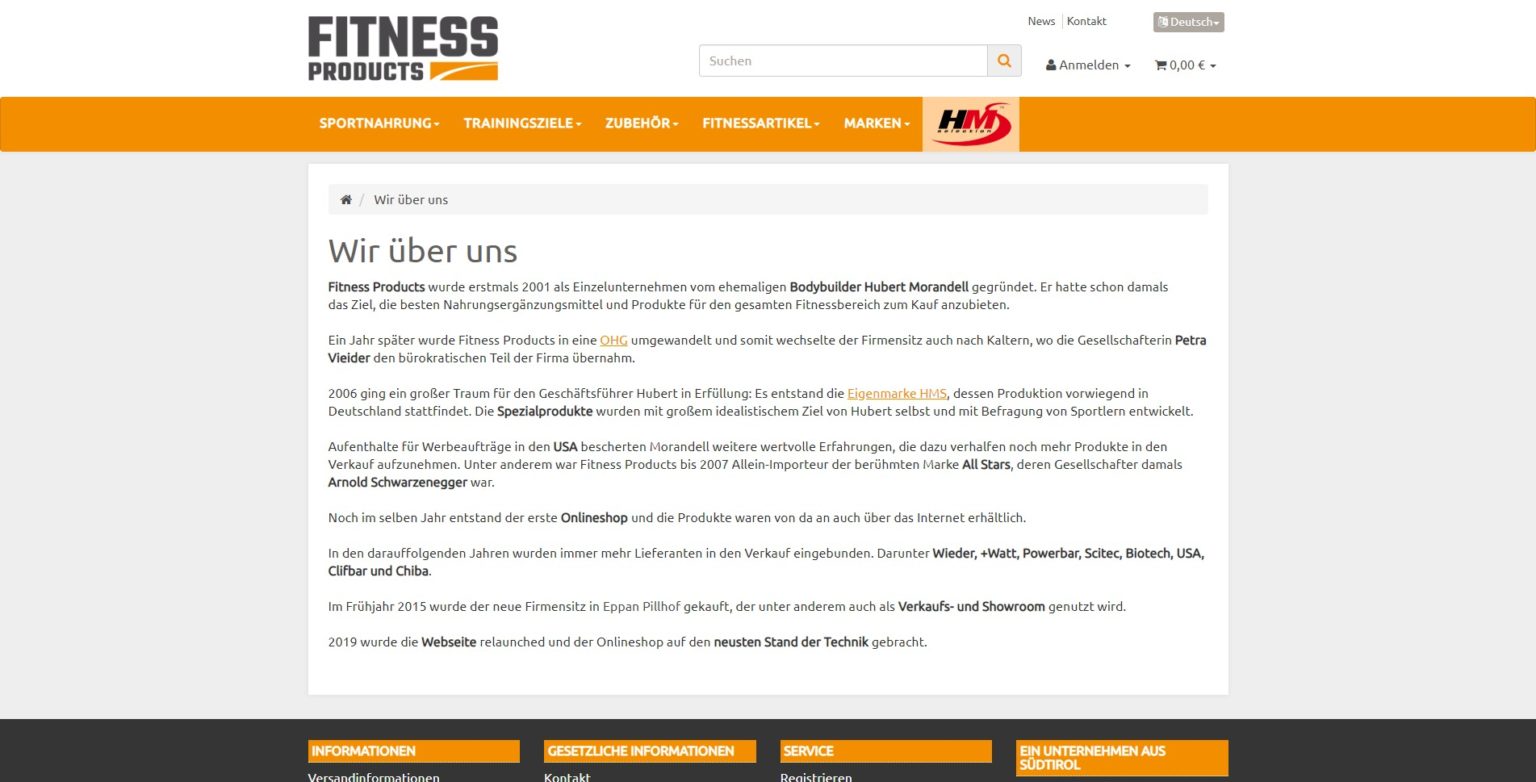 Fitness Products CMS