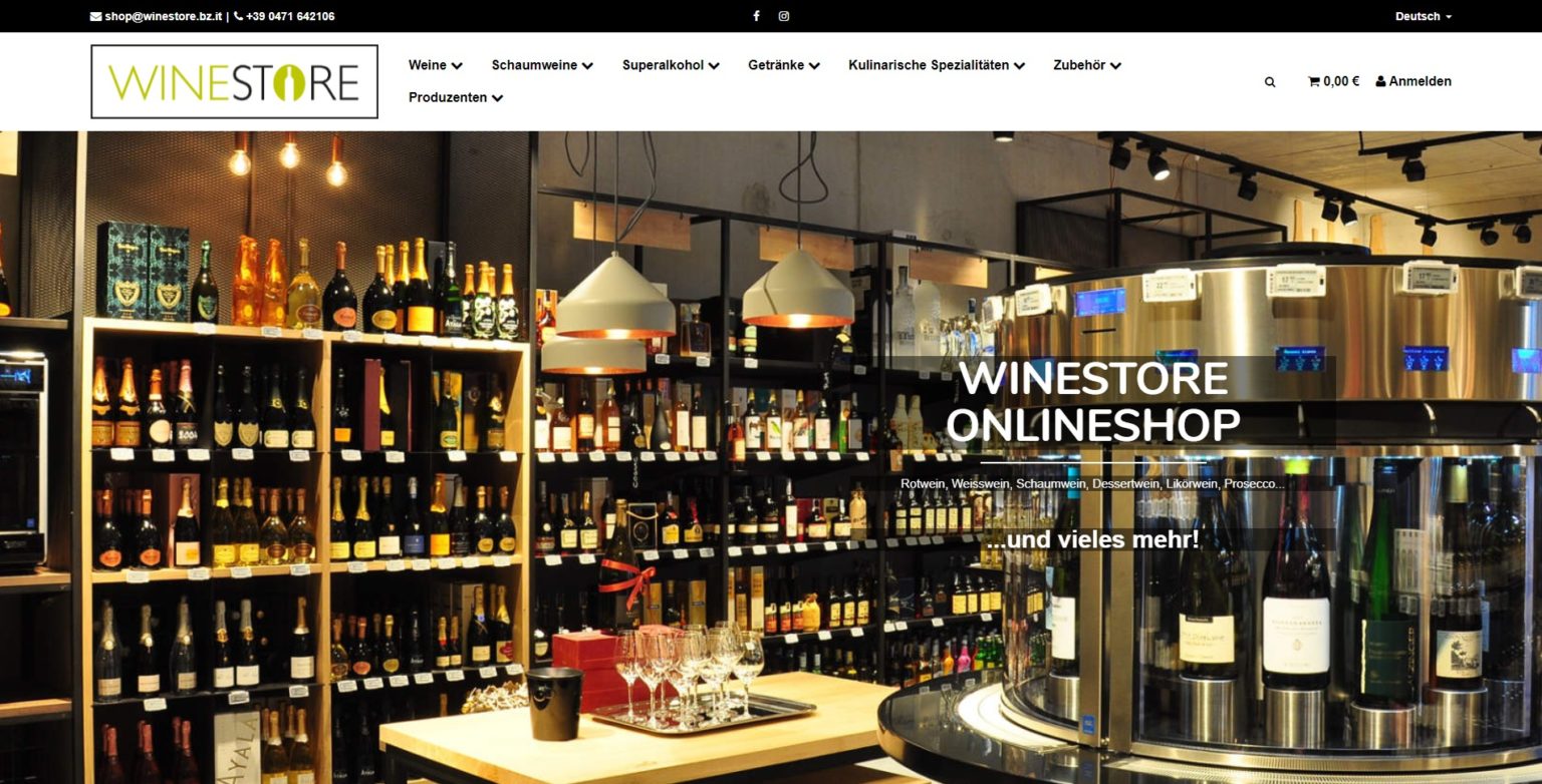 Winestore Homepage