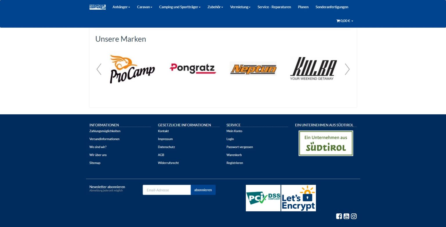 Hänger Center Homepage